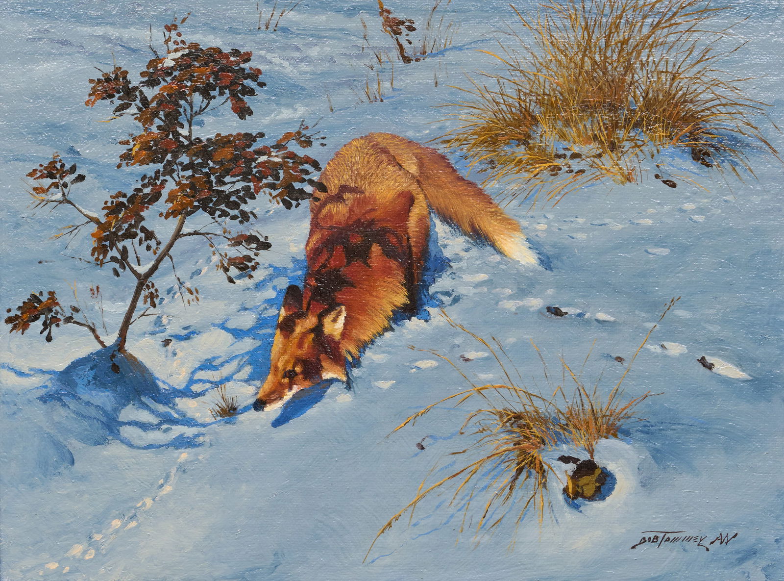 Bob Tommey, "On the Trail": Bob Tommey (Missouri / Arkansas, b. 1928), "On the Trail", oil on panel, signed lower rightsight: 18 x 24 in., frame: 29.5 x 35.5 in.Provenance: Property deaccessioned from a major