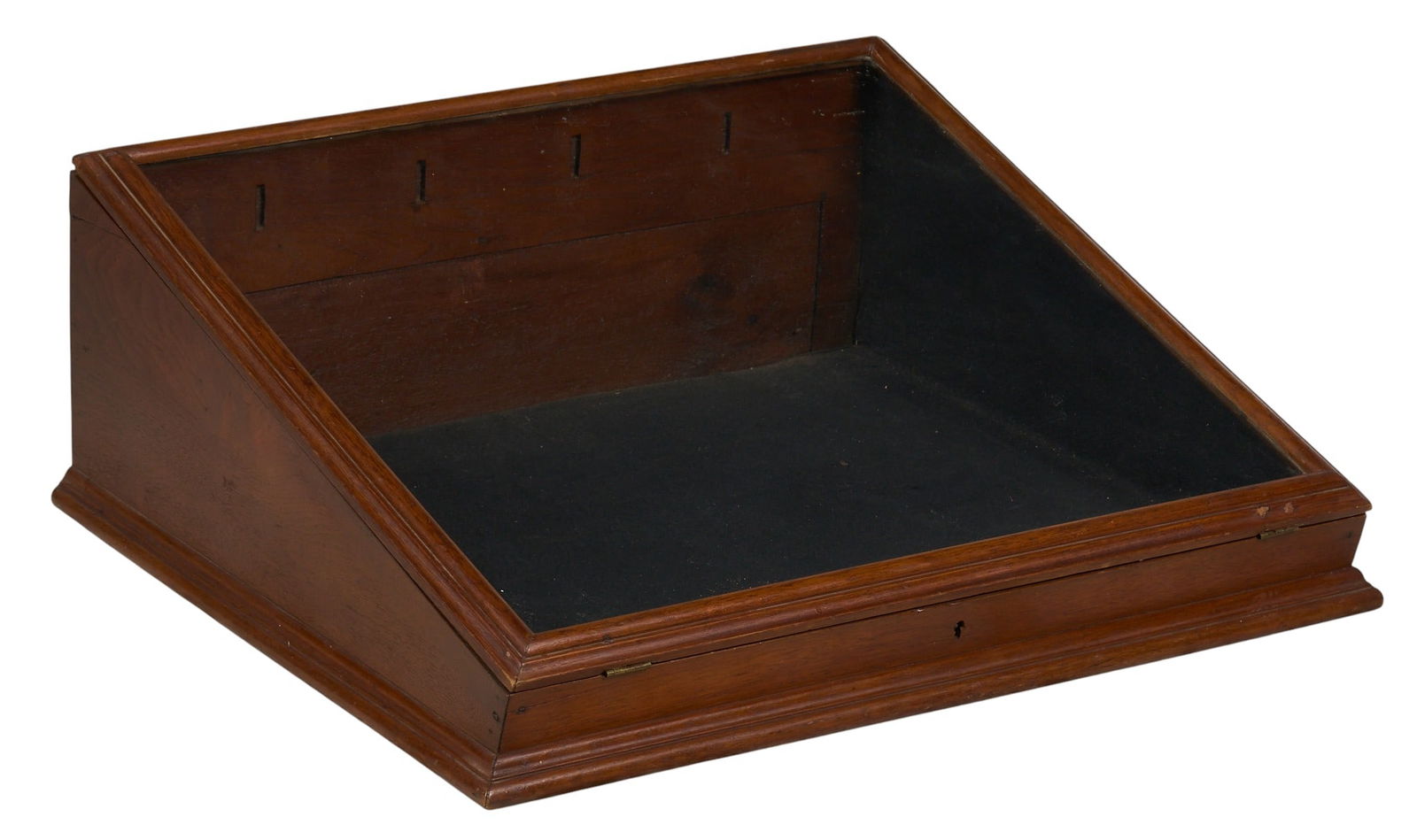 Vintage Glass Showcase: Vintage glass showcaseheight 11 in. x width 28 in. x depth 23 in. Provenance: Property from a home in San Antonio, Texas 