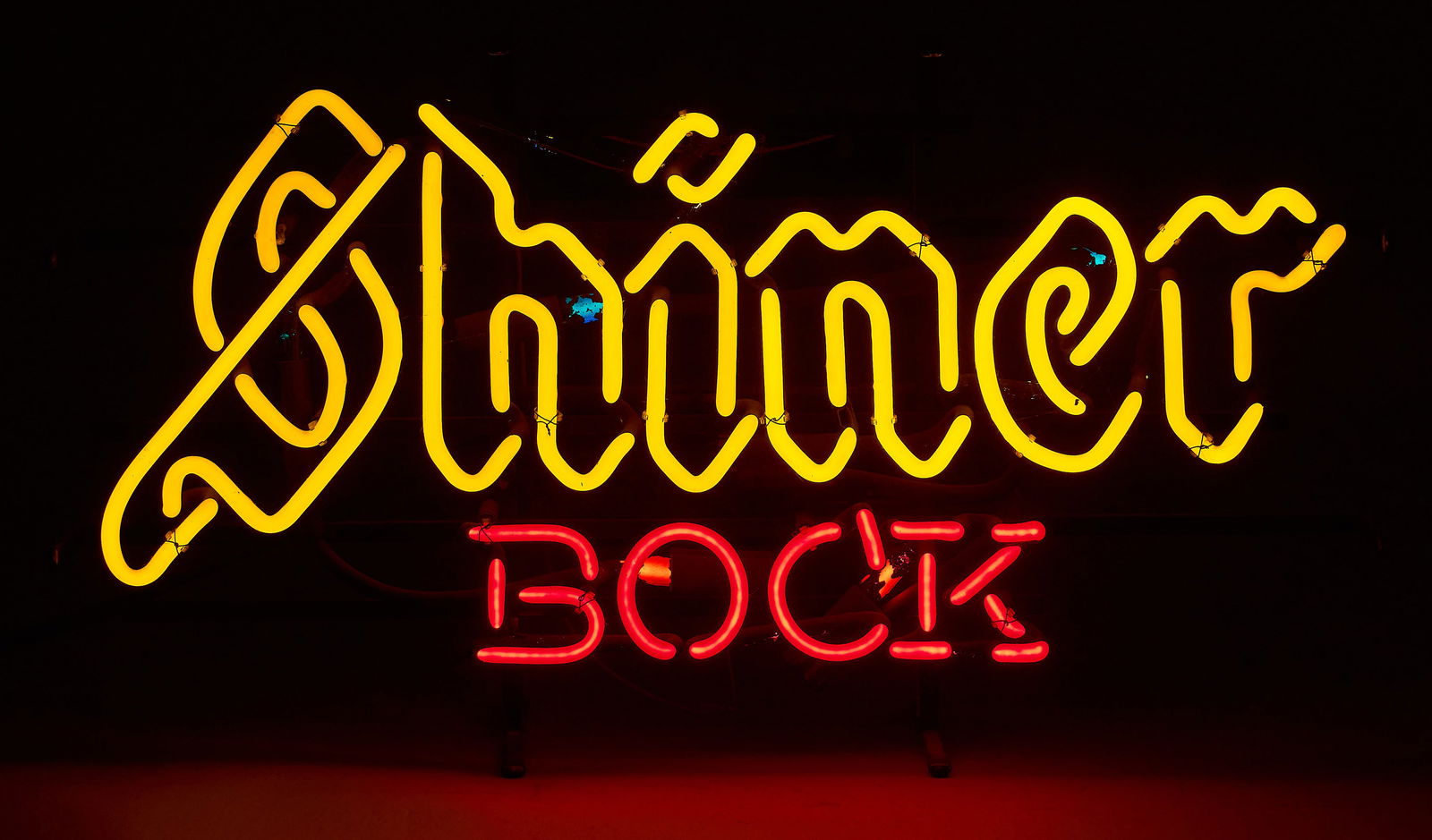 Vintage Shiner Bock Neon Sign, 21st C.: Vintage Shiner Bock neon sign, circa late 20th century to early 21st centuryheight 14 in. x width 25 in. x depth 6 in. Provenance: Property from a home in San Antonio, Texas