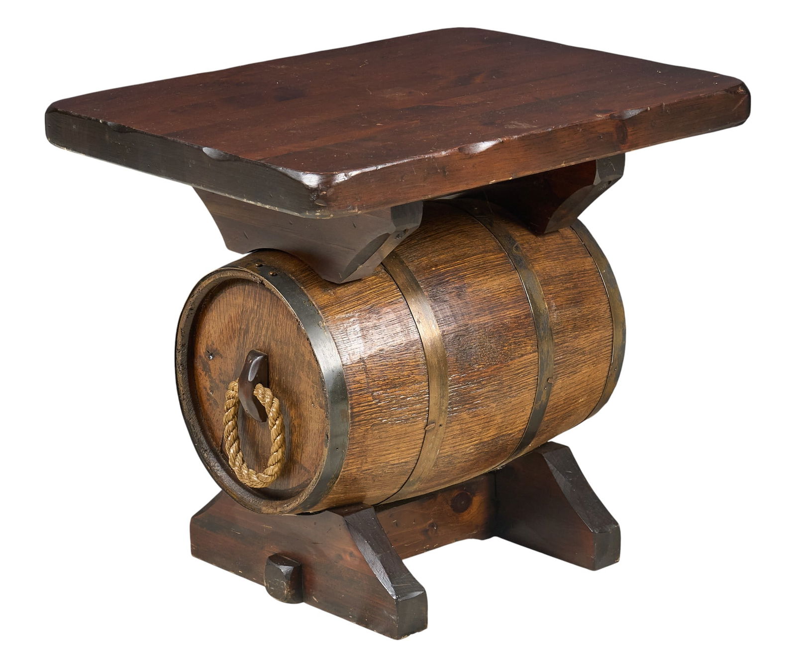 Rustic Barrel Side Table (1 of 4)