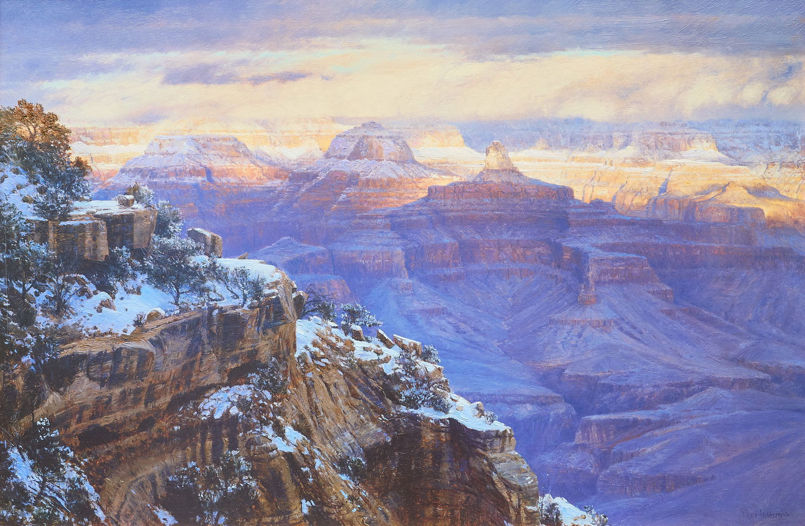 Curt Walters, "Winter Grandeur Revealed": Curt Walters (Arizona / New Mexico, b. 1950), "Winter Grandeur Revealed", limited edition giclee print on canvas, artist-enhanced, signed and numbered, ed. 219/980sight: 24 x 36 in.,