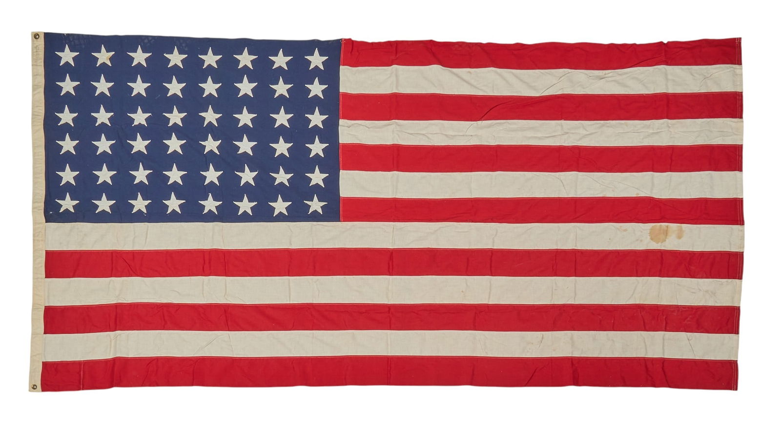Vinage 48 Star American Flag: Vintage forty-eight star American flag (flown July 4th, 1912 to July 3rd, 1959), representing the admission of Arizona and New Mexico as states4 ft. 9 in. x 9 ft. 4 in. Provenance: Property from