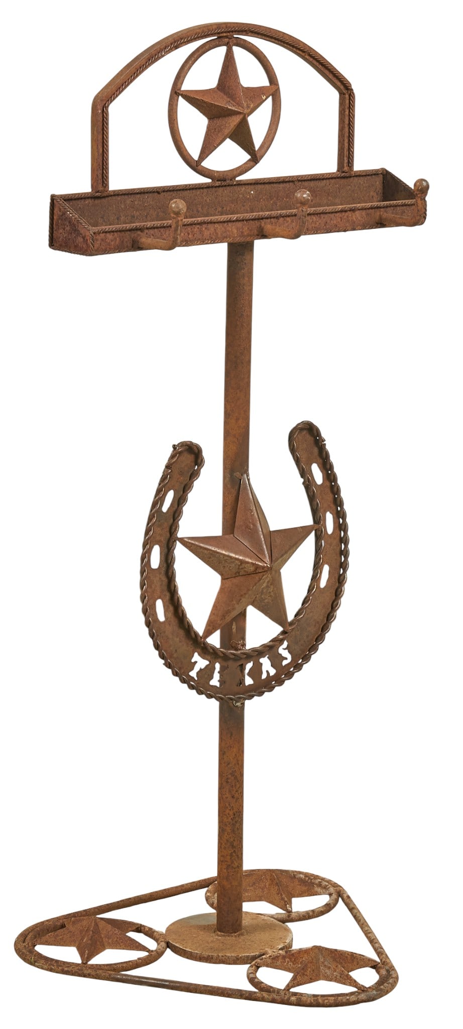 Rustic Spur Stand: Rustic Texas Western style iron spur standheight 36 in. x width 16 in. x depth 15 in. Provenance: Property from a home in San Antonio, Texs 