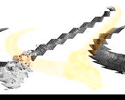 Audad Skull: Horned audad skull height 13.75 in. x width 28 in. x depth 16 in. Provenance: Property from a home in Ingram, Texas