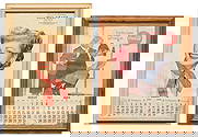 (2) Framed Vintage Advertising Calendars: Two framed vintage advertising calendars, with one Jell-Craft calendar from 1956, and the other a Coca-Cola calendar from 1967height 22 in. x width 15 in. x depth 1.5 in. / largestProvenance: