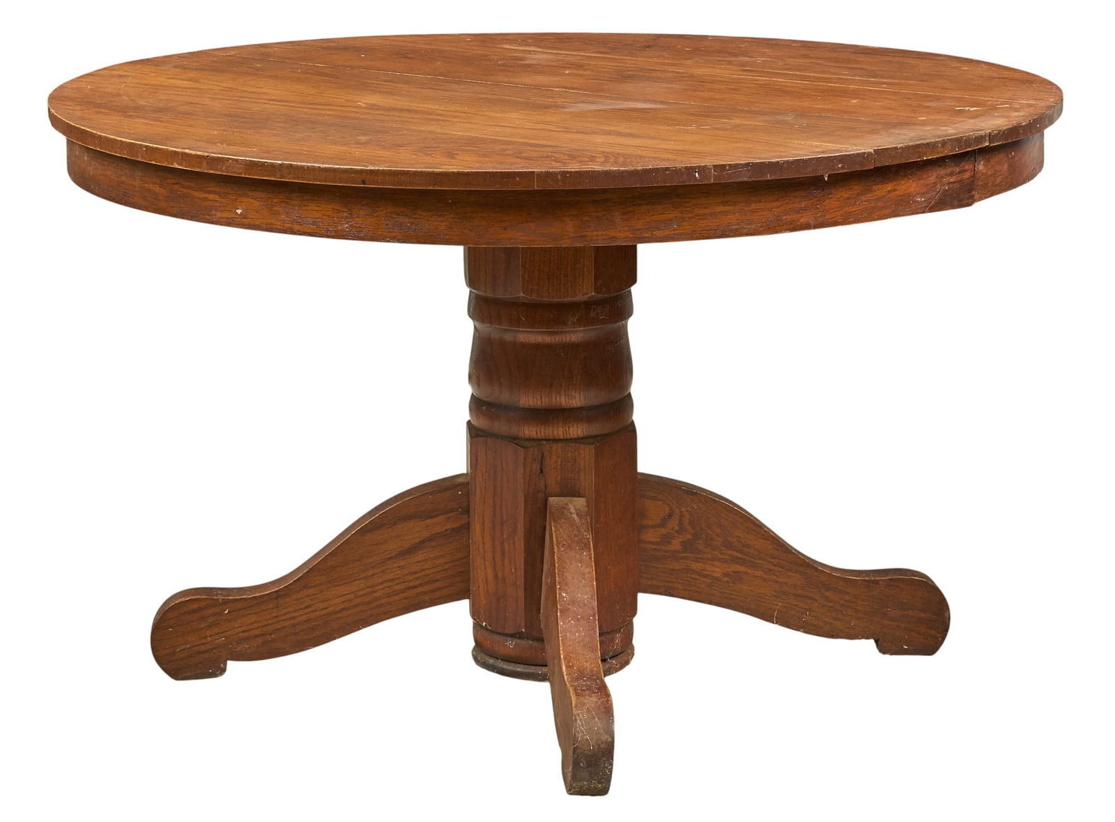 Rustic Center Table: Rustic center table with circular top, supported on turned central pillar base height 28.5 in. x width 47 in. x depth 48 in. Provenance: Property from a home in San Antonio, Texas