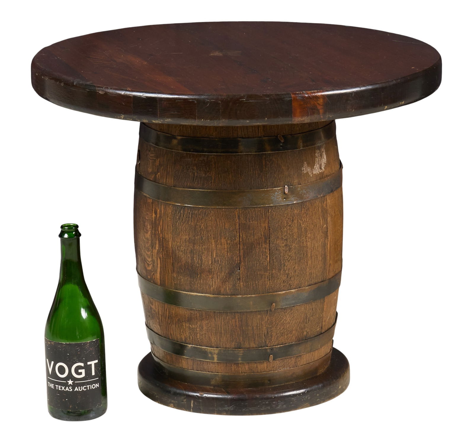 Rustic Barrel Side Table - 2