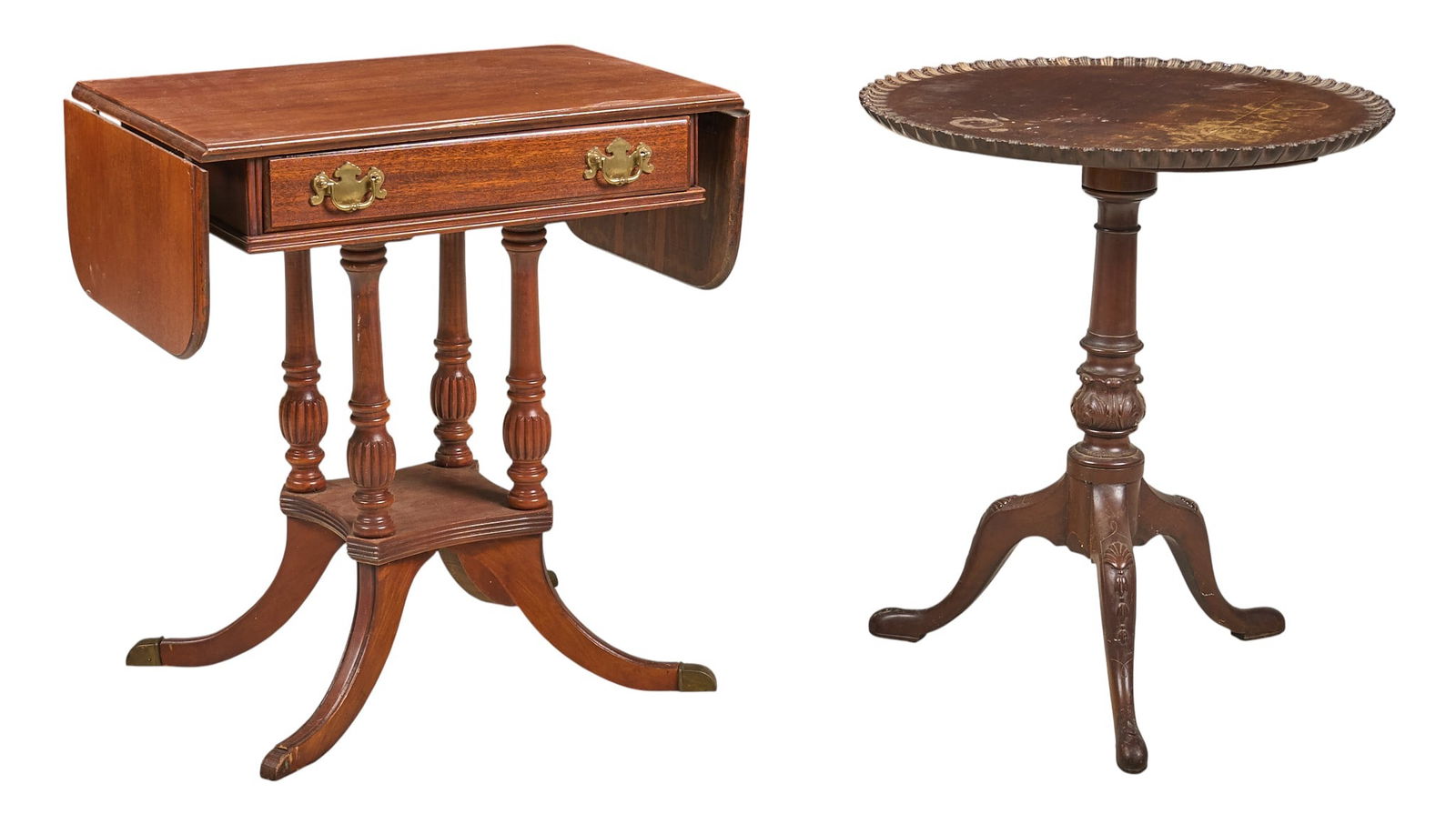 (2) Vintage Turned Tables (1 of 5)