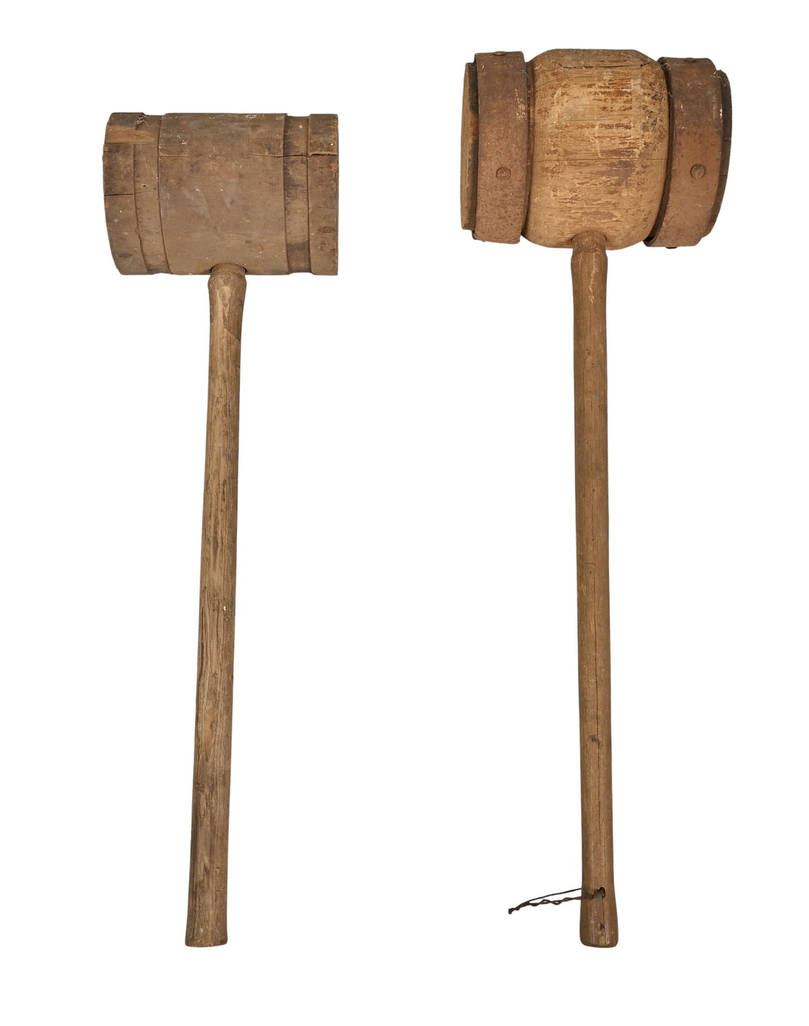 Pair of Rustic Wooden Carpenter's Mallets: Pair of rustic wooden carpenter's malletslength 37 in. x width 8.5 in. x depth 11 in. / largestProvenance: Property from a home in San Antonio, Texas