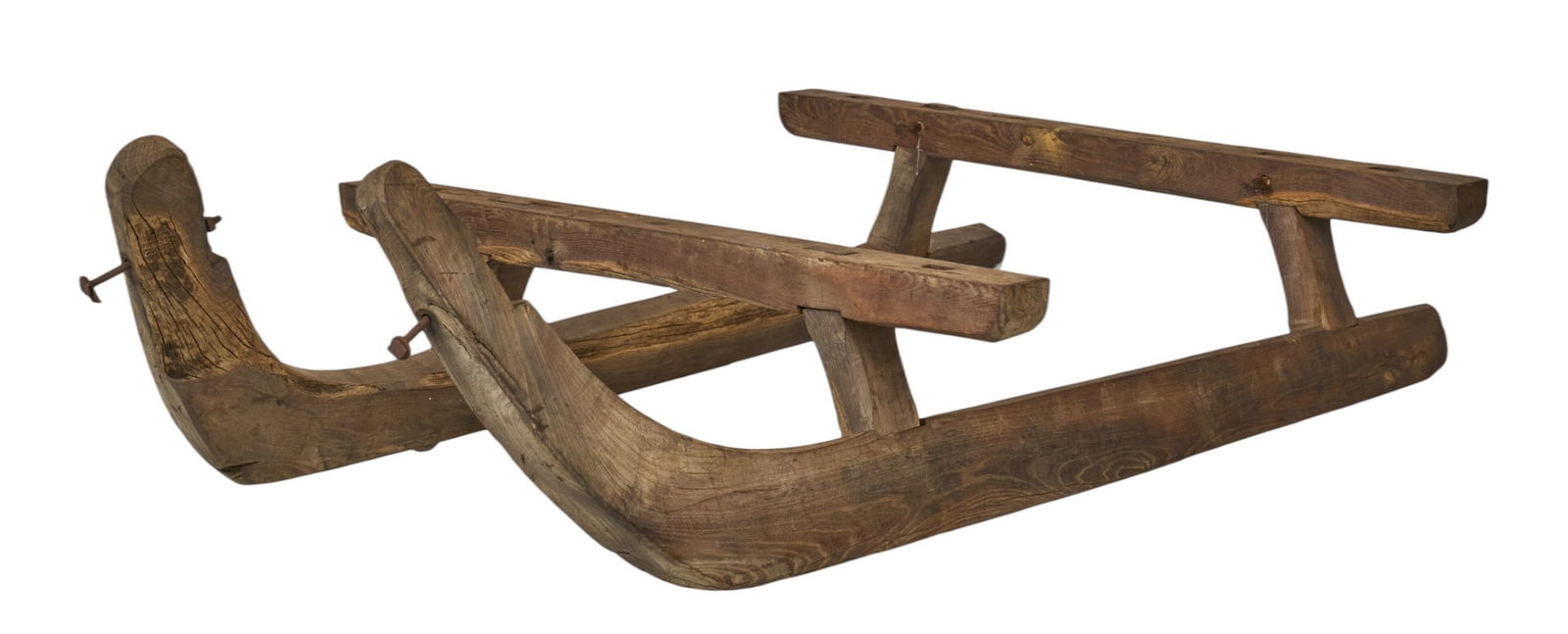 Rustic Farm Sled: Rustic wooden farm sled height 24 in. x width 104 in. x depth 62.5 in. 