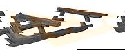 Rustic Farm Sled: Rustic wooden farm sled height 24 in. x width 104 in. x depth 62.5 in.
