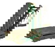 Rustic Farmhouse Scale: Rustic farmhouse scale, with green paint finishheight 29 in. x width 19.5 in. x depth 42 in.