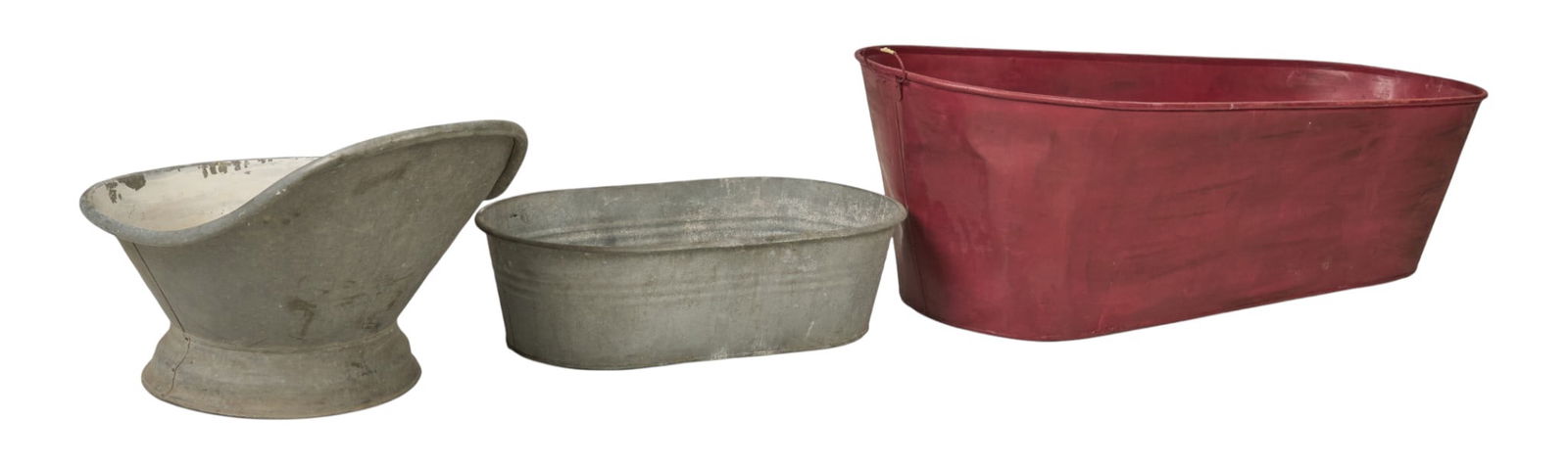 (3) Rustic Washtubs - 2
