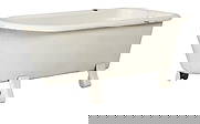 Enameled Tub: Enameled was tub with four feetheight 24 in. x width 67 in. x depth 30 in.
