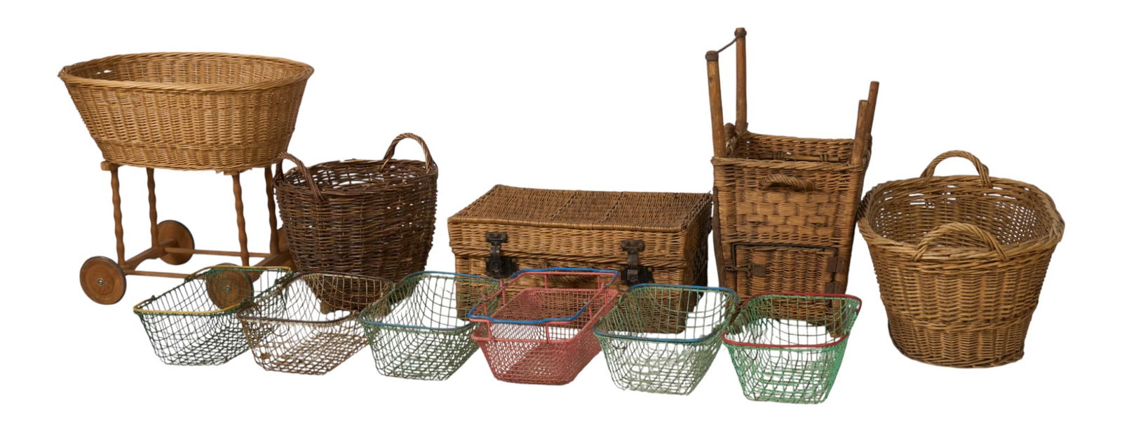 Collection of Wicker and Wire Baskets - 3