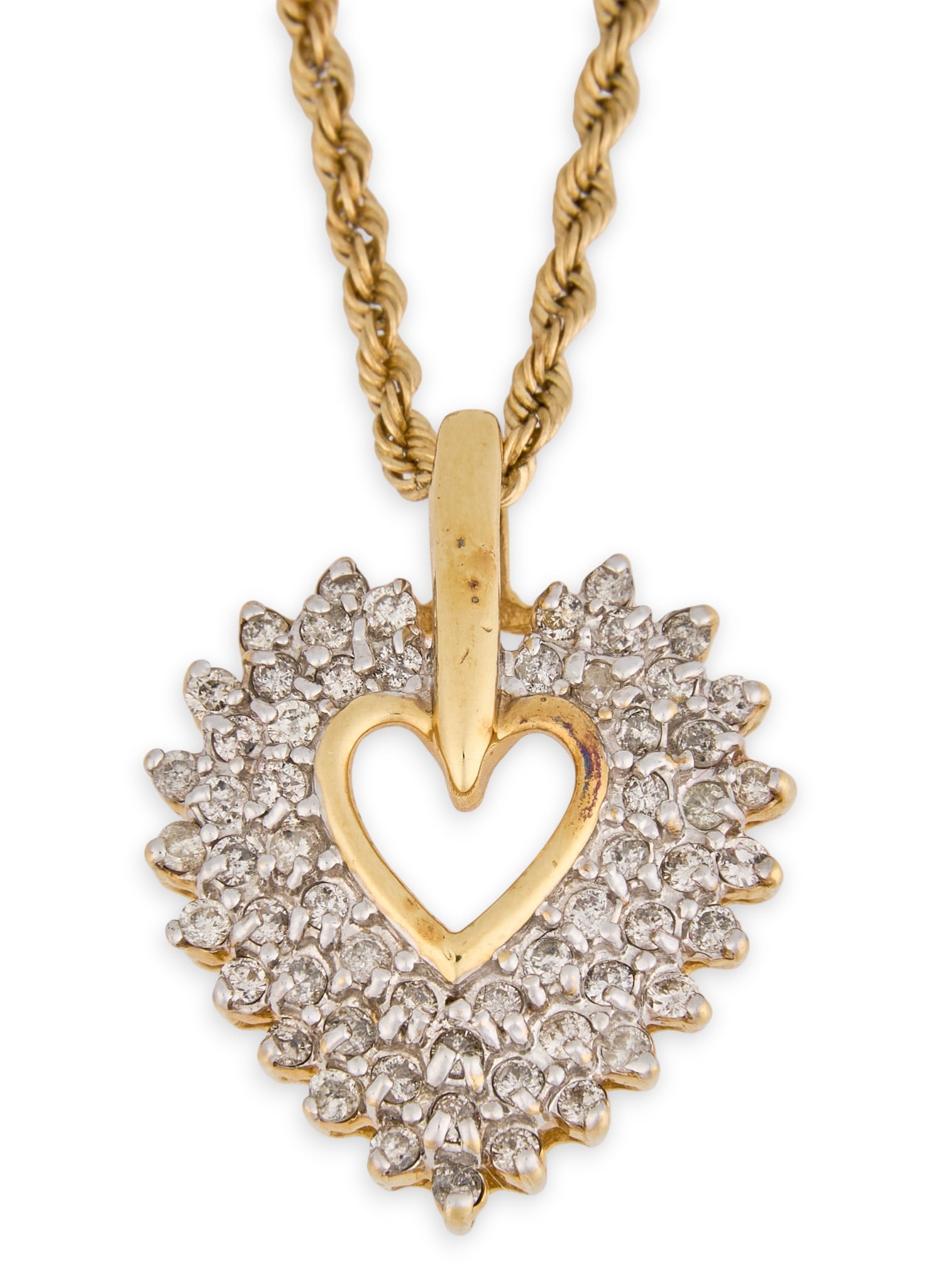 14K Diamond Heart Pendant Necklace (1 of 4)