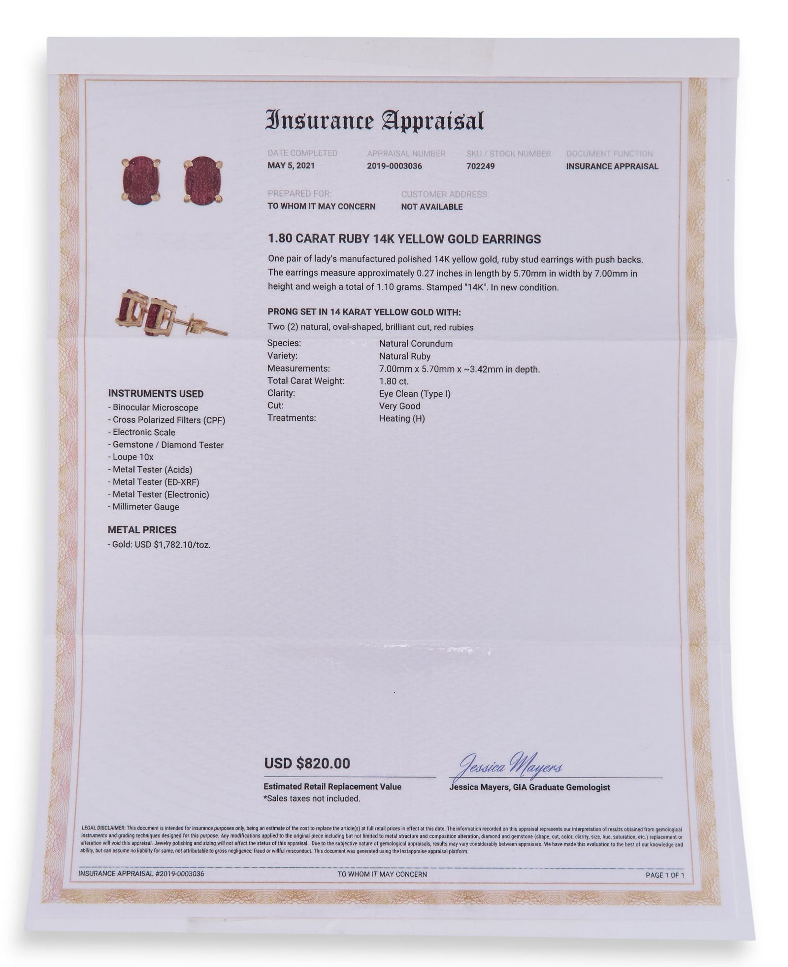 14K Ruby Earrings - 5