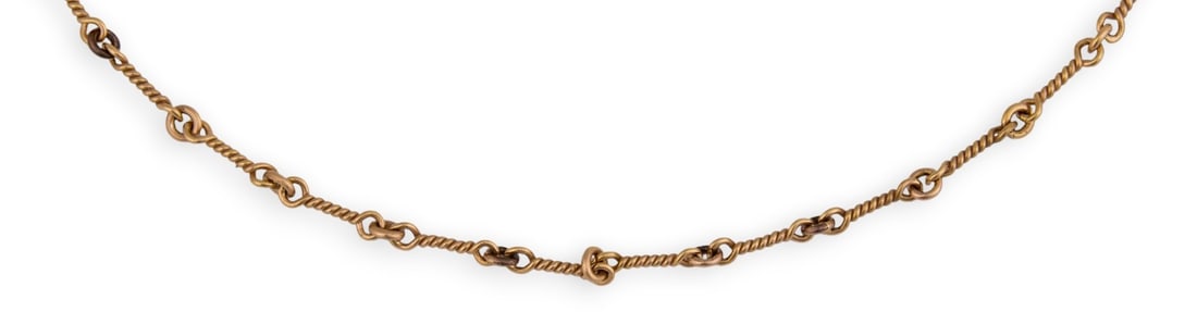 18K Necklace: 18K yellow gold necklace, marked "18k" and "Italy" on claspLength: 20 in.Total weight: 8.53 gProvenance: Property from a home in San Antonio, Texas