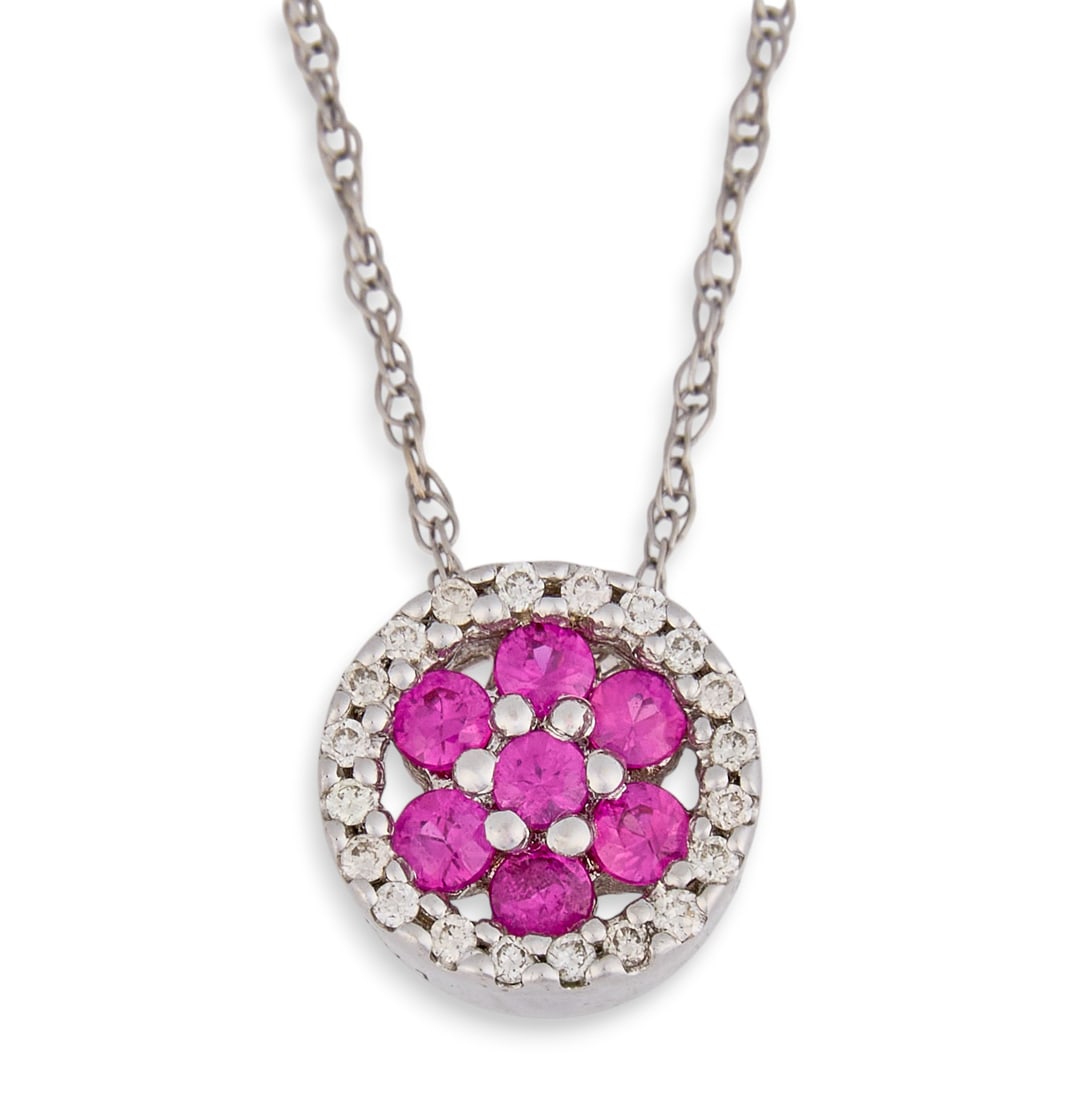 14K Ruby & Diamond Necklace (1 of 6)