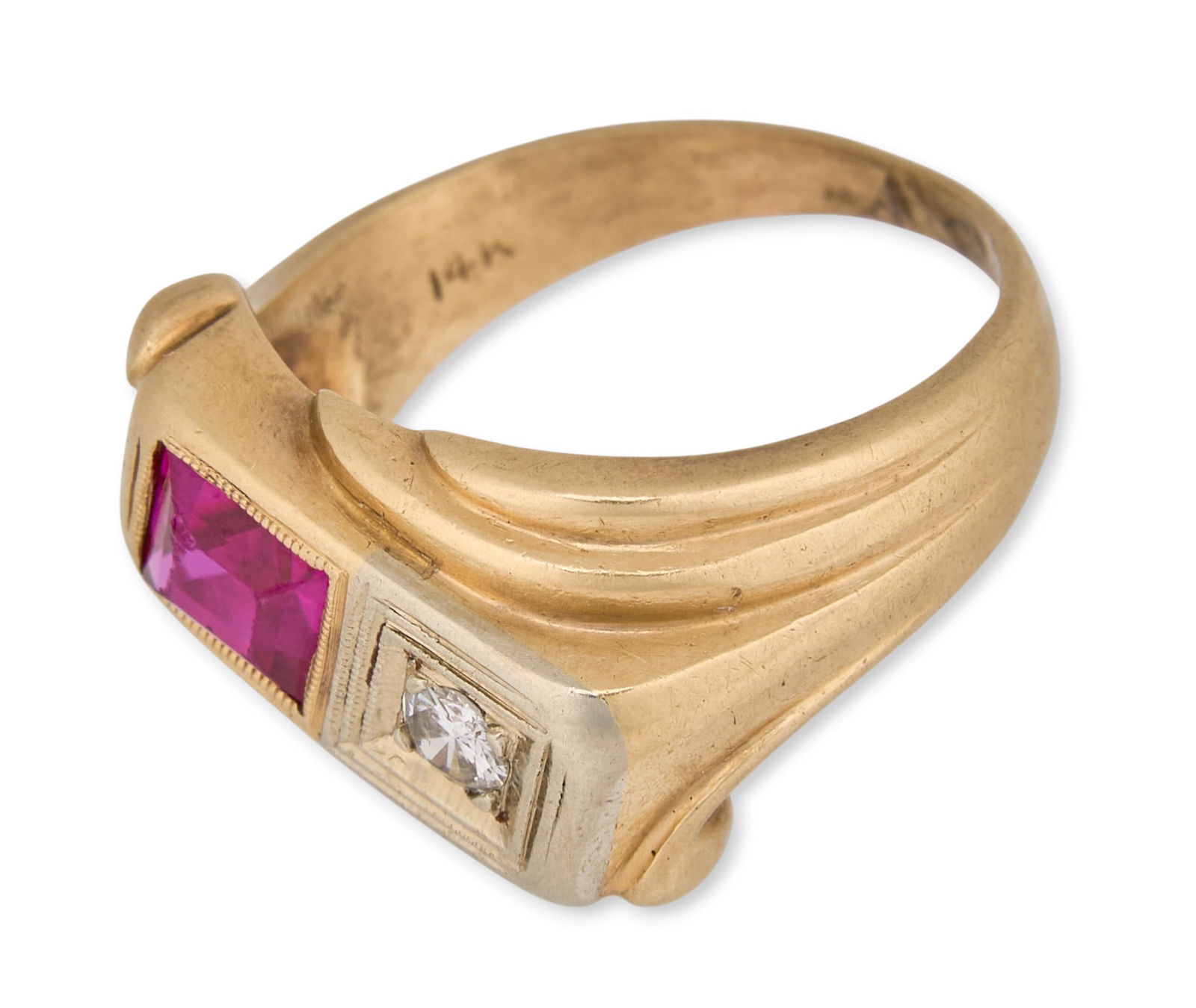 14K Ruby and Diamond Ring - 2