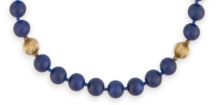 10K Lapis Beaded Necklace (1 of 4)