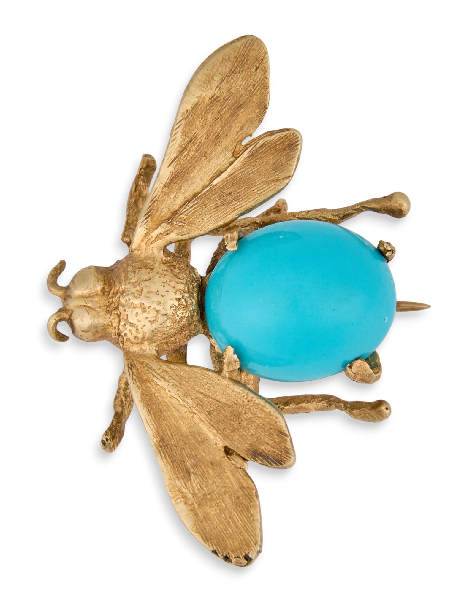 14K Turquoise Bee Brooch/Pin (1 of 3)