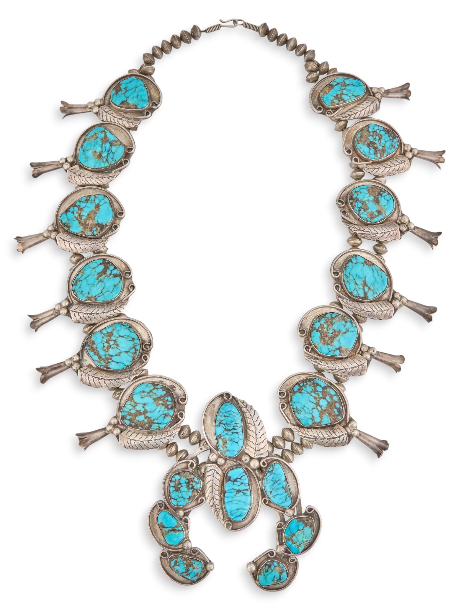 Substantial Sterling & Turquoise Squash Blossom (1 of 5)