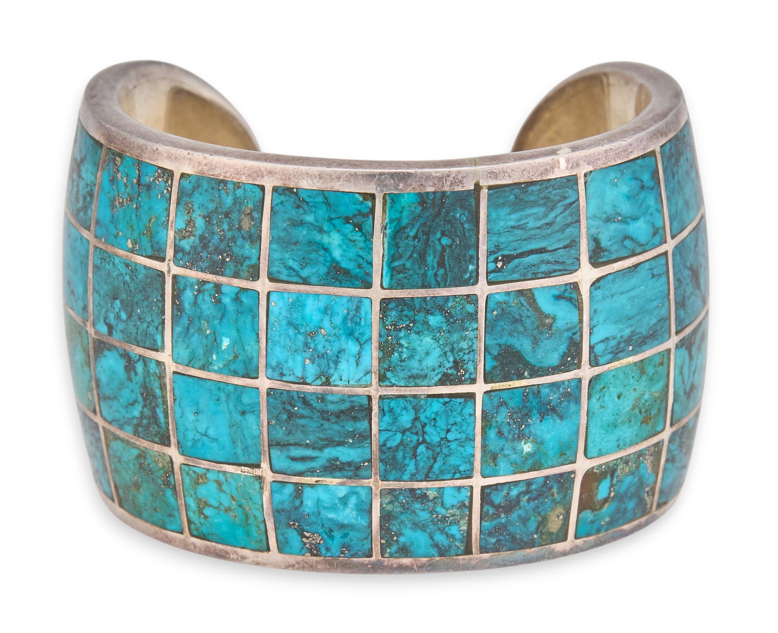 Federico Jimenez, Sterling & Turquoise Cobblestone Cuff (1 of 4)