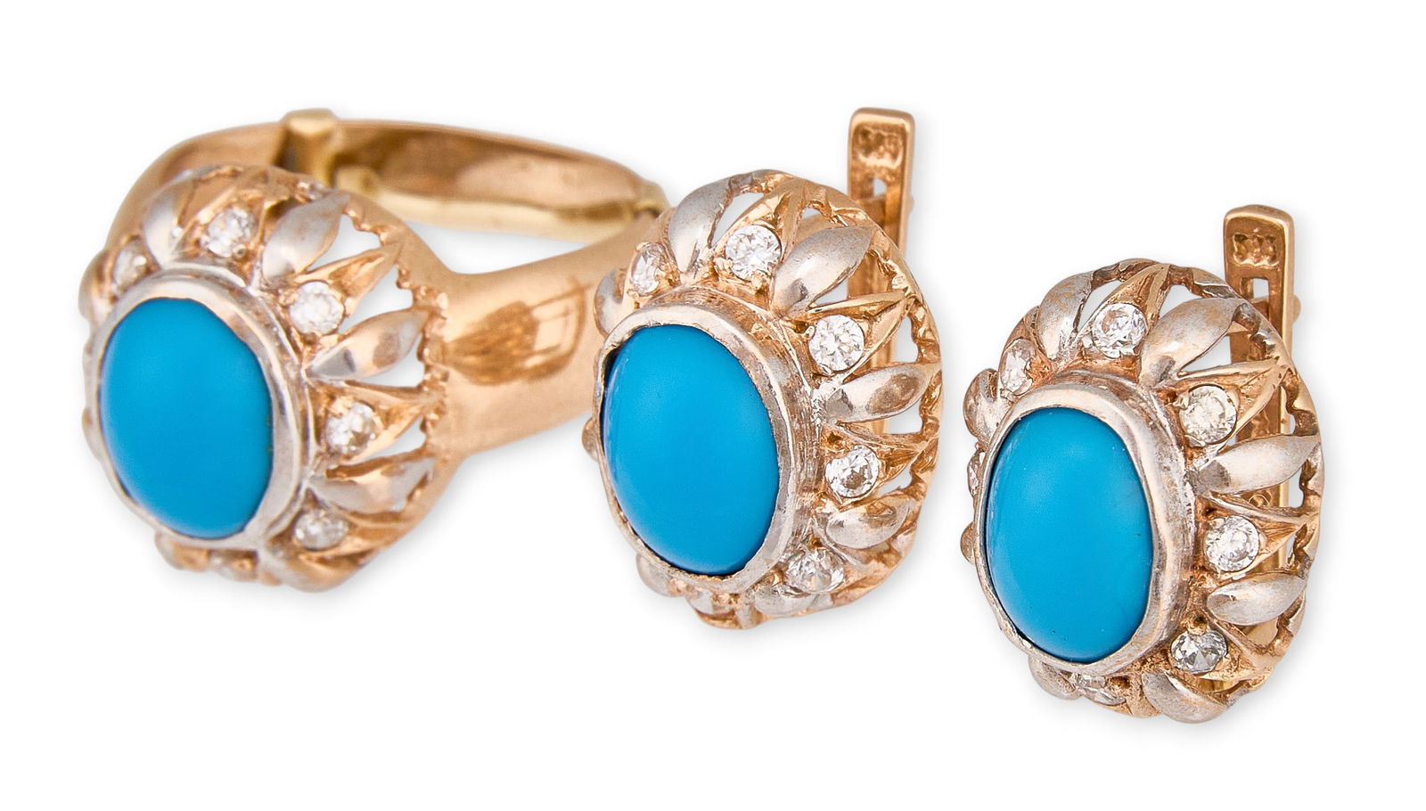 14K Turquoise & Diamond Suite (1 of 7)