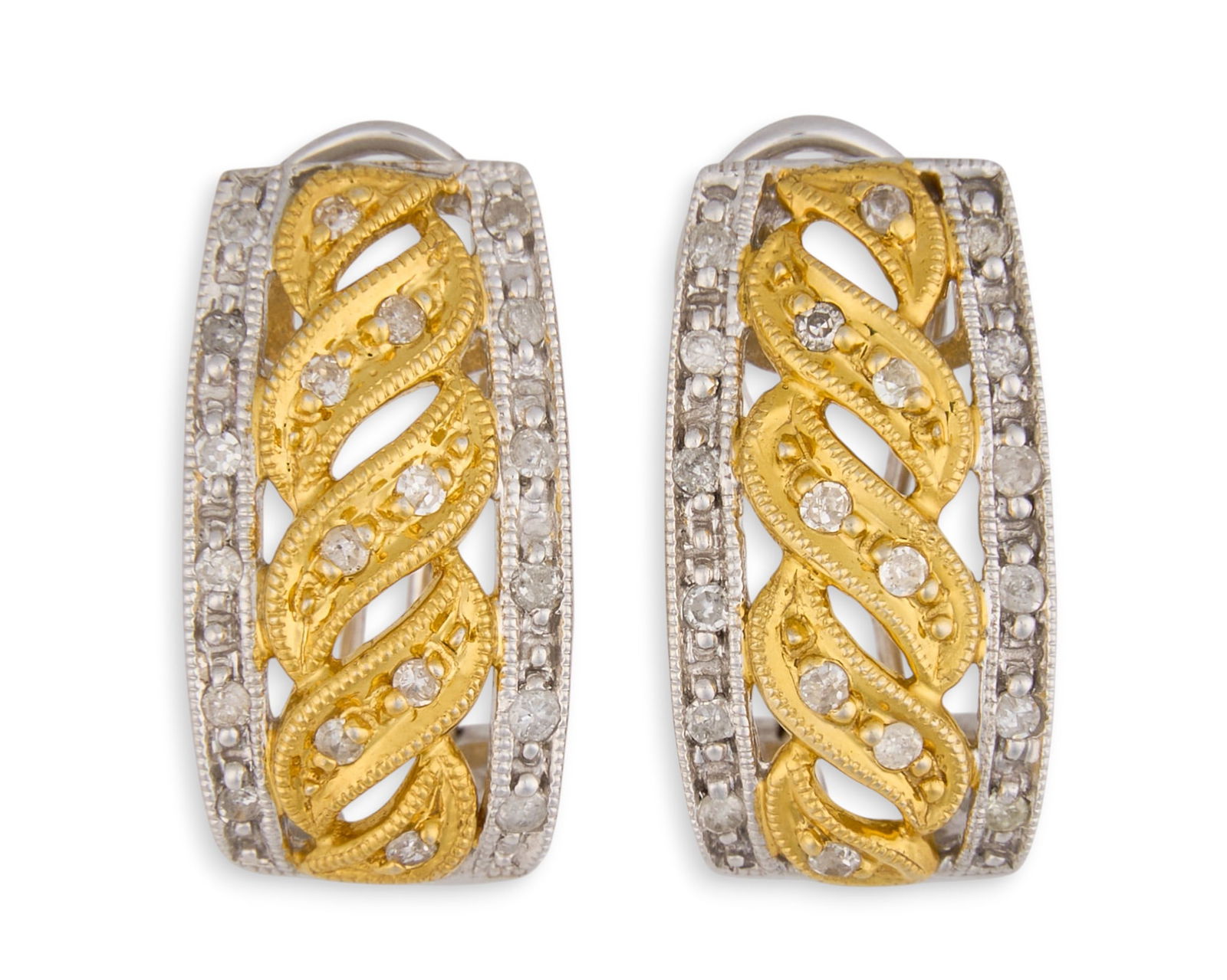 14K Diamond Hoop Earrings (1 of 3)