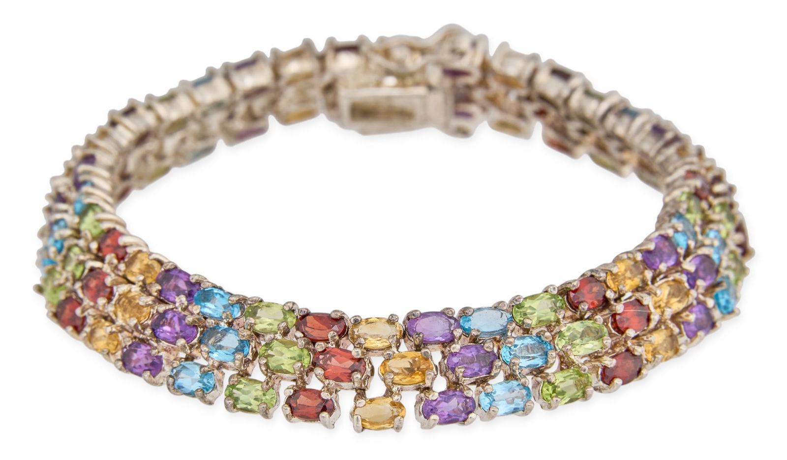 Sterling Silver Bracelet with Multicolor Stones (1 of 6)