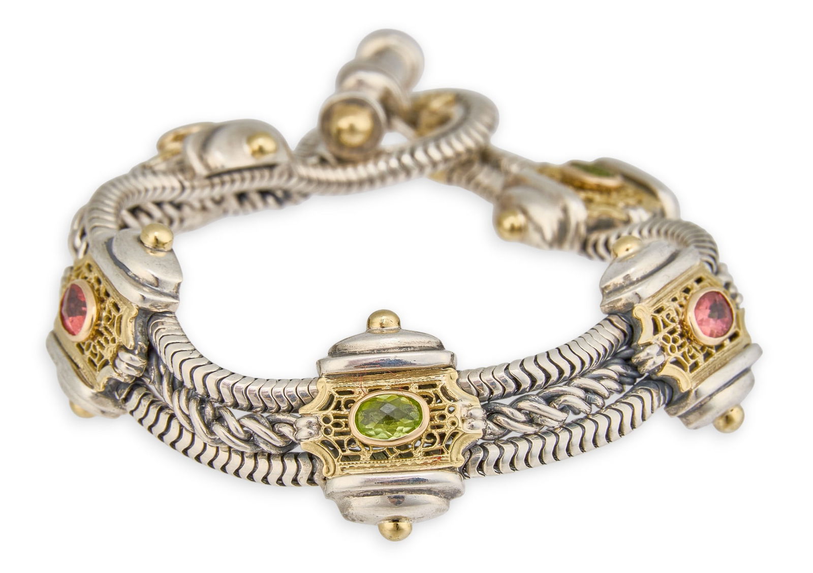 18K Sterling Silver Gemstone Bracelet (1 of 4)