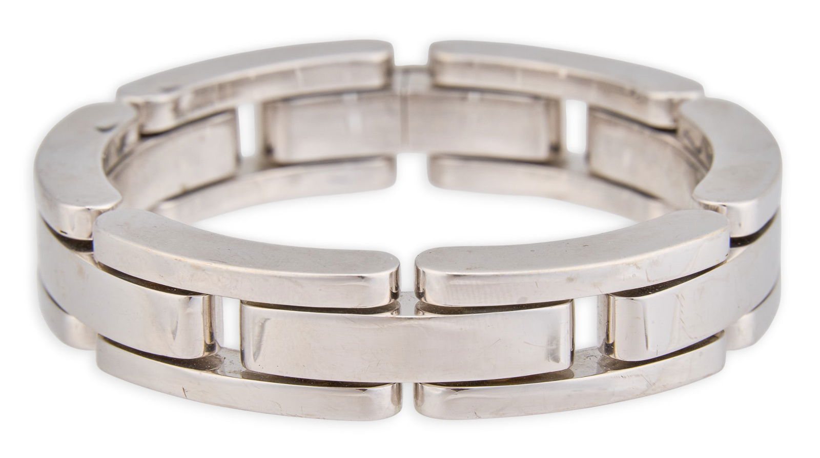 18K White Gold Chain Bracelet: 18K white gold chain bracelet, clasp marked "750"Length: 7.75 in. Total weight: 59.4 g