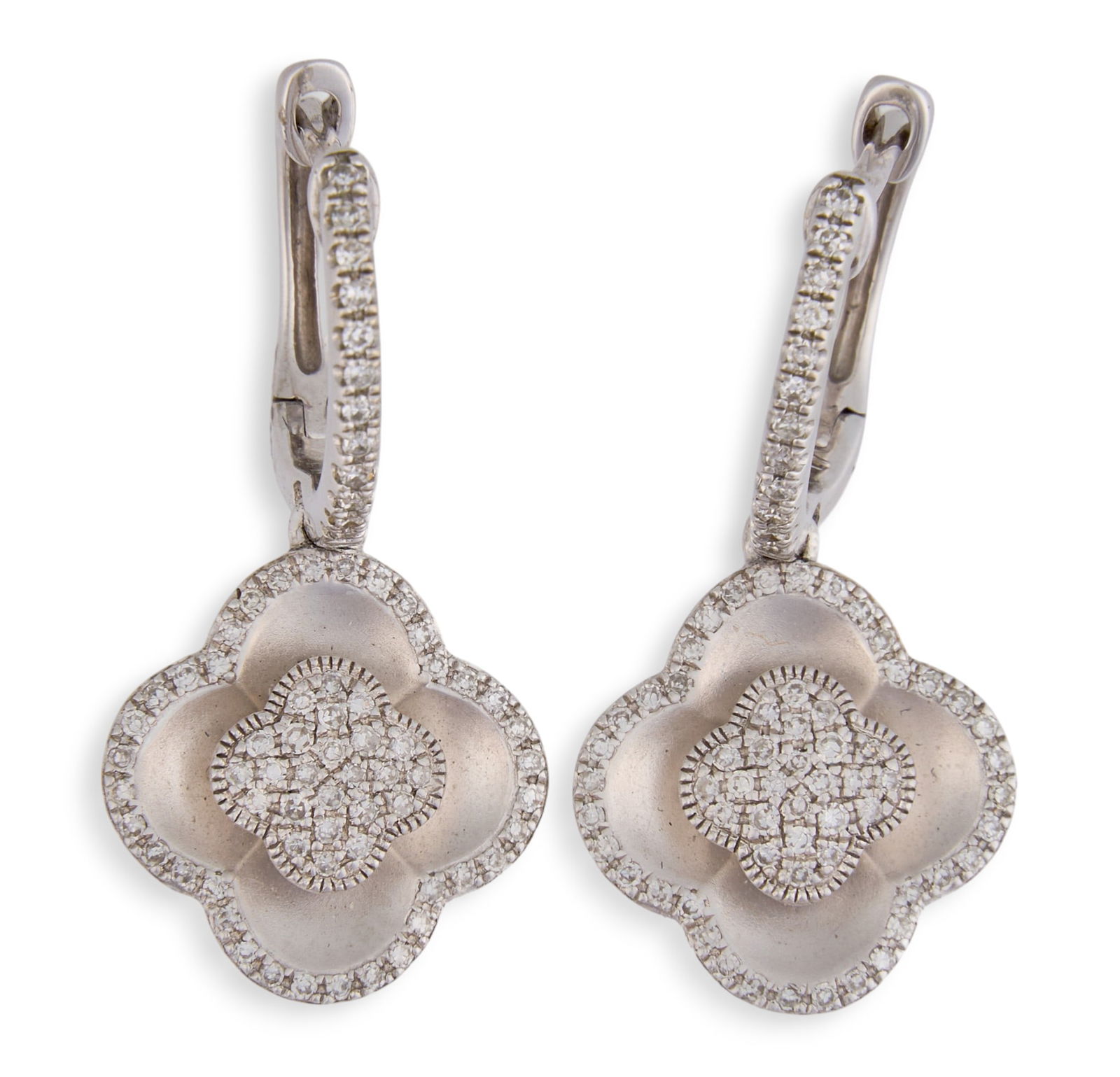 Pair of 14K Diamond Clover Earrings (1 of 4)