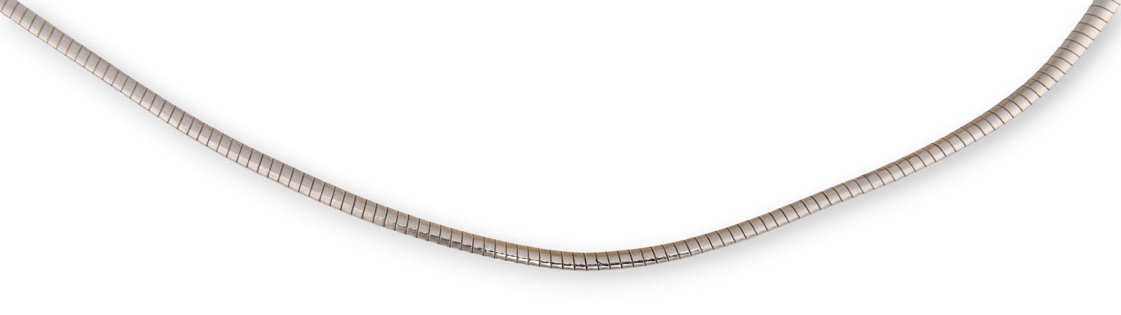 18K White Gold Necklace: 18K white gold snake chain necklace, marked "750" to claspLength: 16.5 in. Total weight: 8.3 g