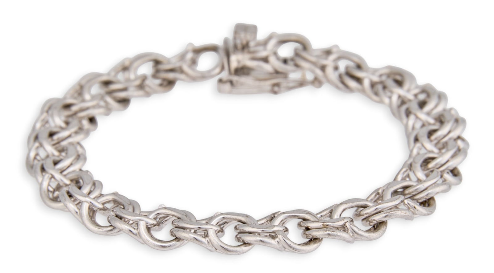 Sterling Silver Chain Bracelet: Sterling silver double link chain bracelet, clasp marked "Sterling"Length: 8 in. Total weight: 0.96 oztProvenance: Property from a home in San Antonio, Texas