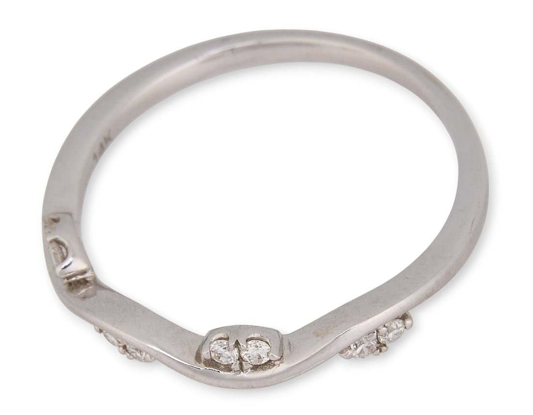 14K Diamond Wave Ring - 2