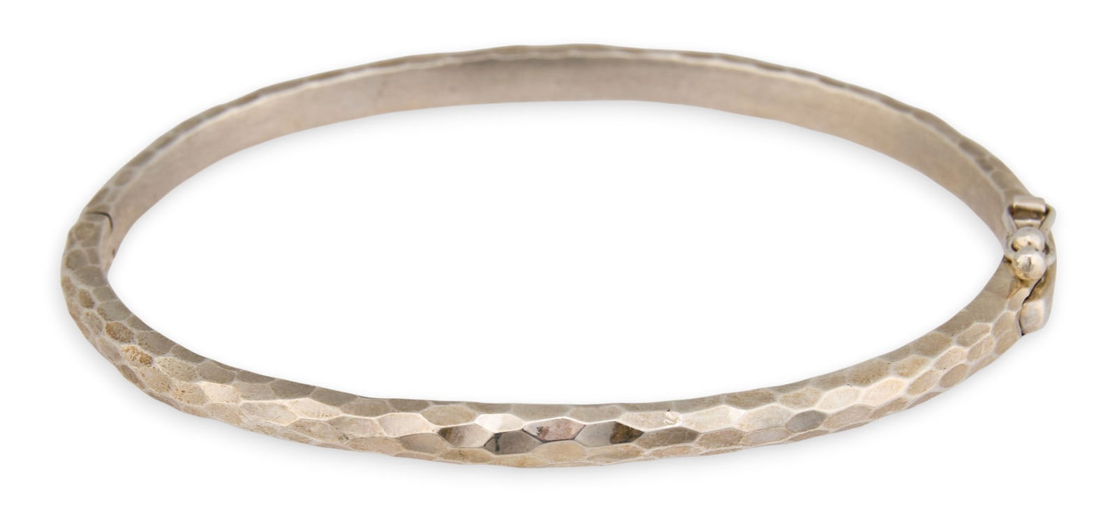 Sterling Silver Hammered Bangle Bracelet (1 of 4)
