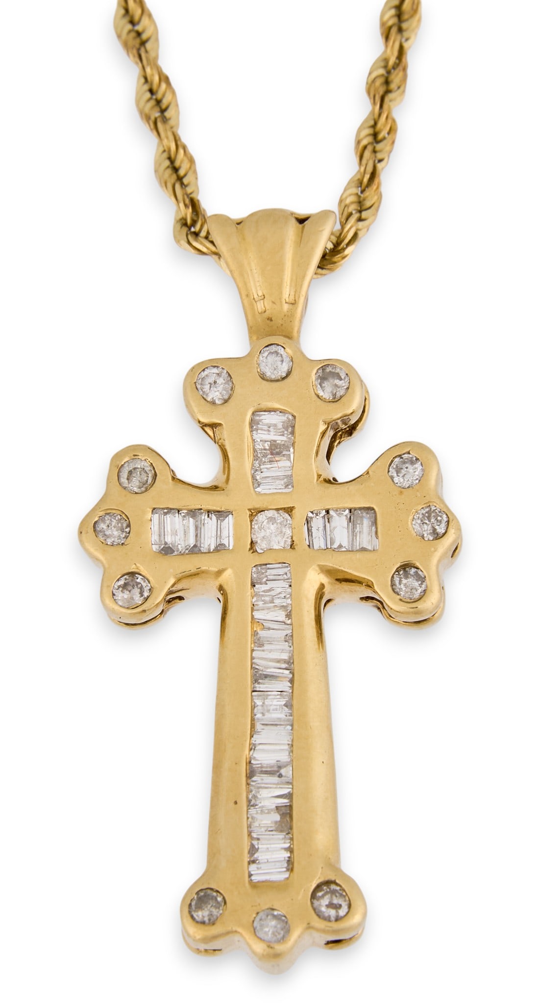 14K Diamond Cross Pendant Necklace (1 of 5)