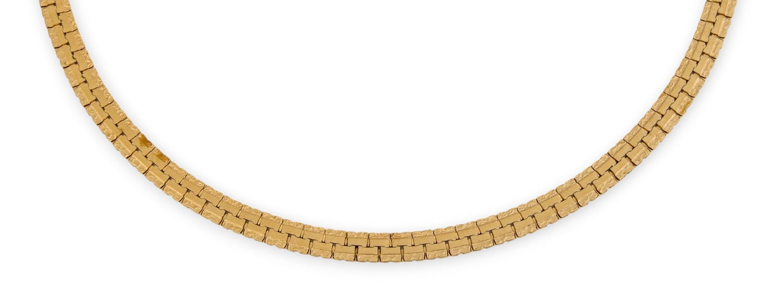 14K Flat Chain Necklace: 14K yellow gold flat chain necklace, clasp marked 14KLength: 24 in. Total weight: 17.5 gProvenance: Property from the Dominion home of a prominent San Antonio, Texas beverages entrepreneur