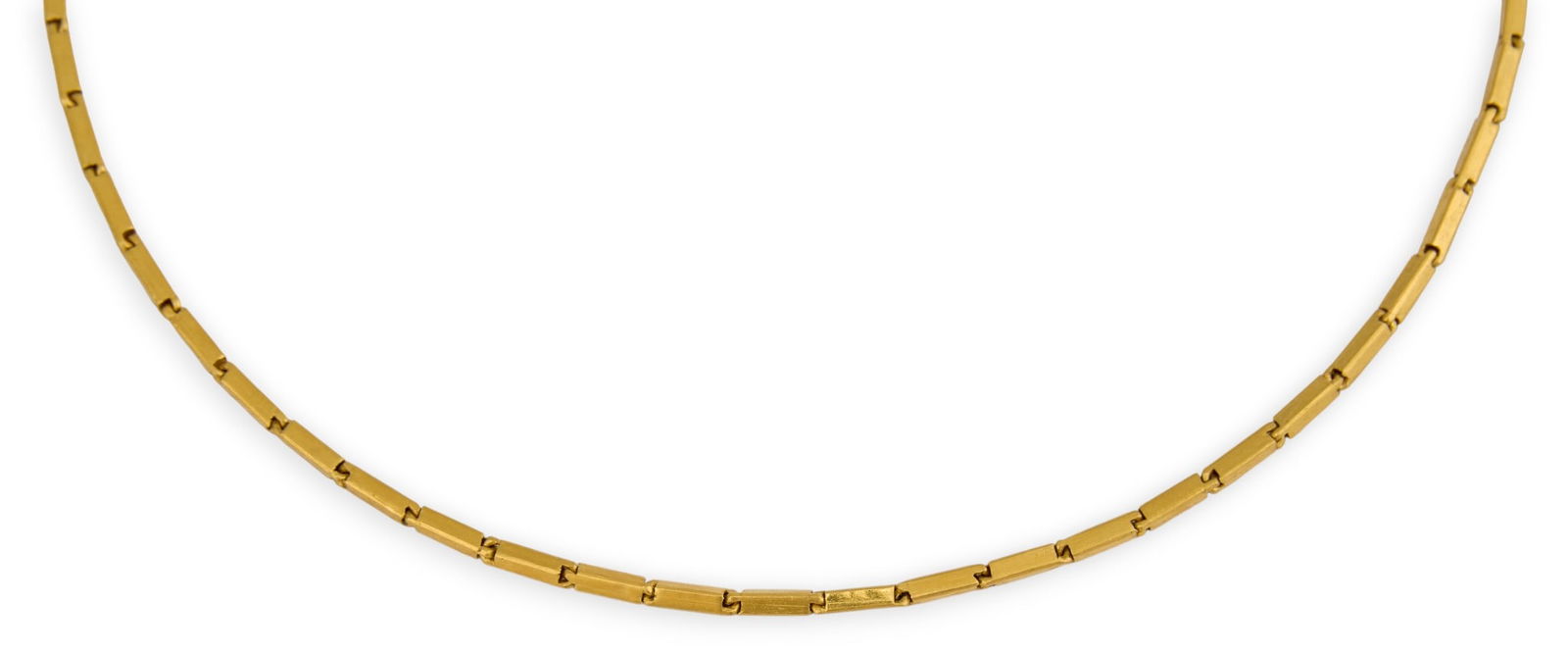 12K Gold Chain Necklace: 12K yellow gold barrel chain necklace, clasp marked "12K"Length: 14.75 in. Total weight: 7.2 gProvenance: Property from a home in San Antonio, Texas