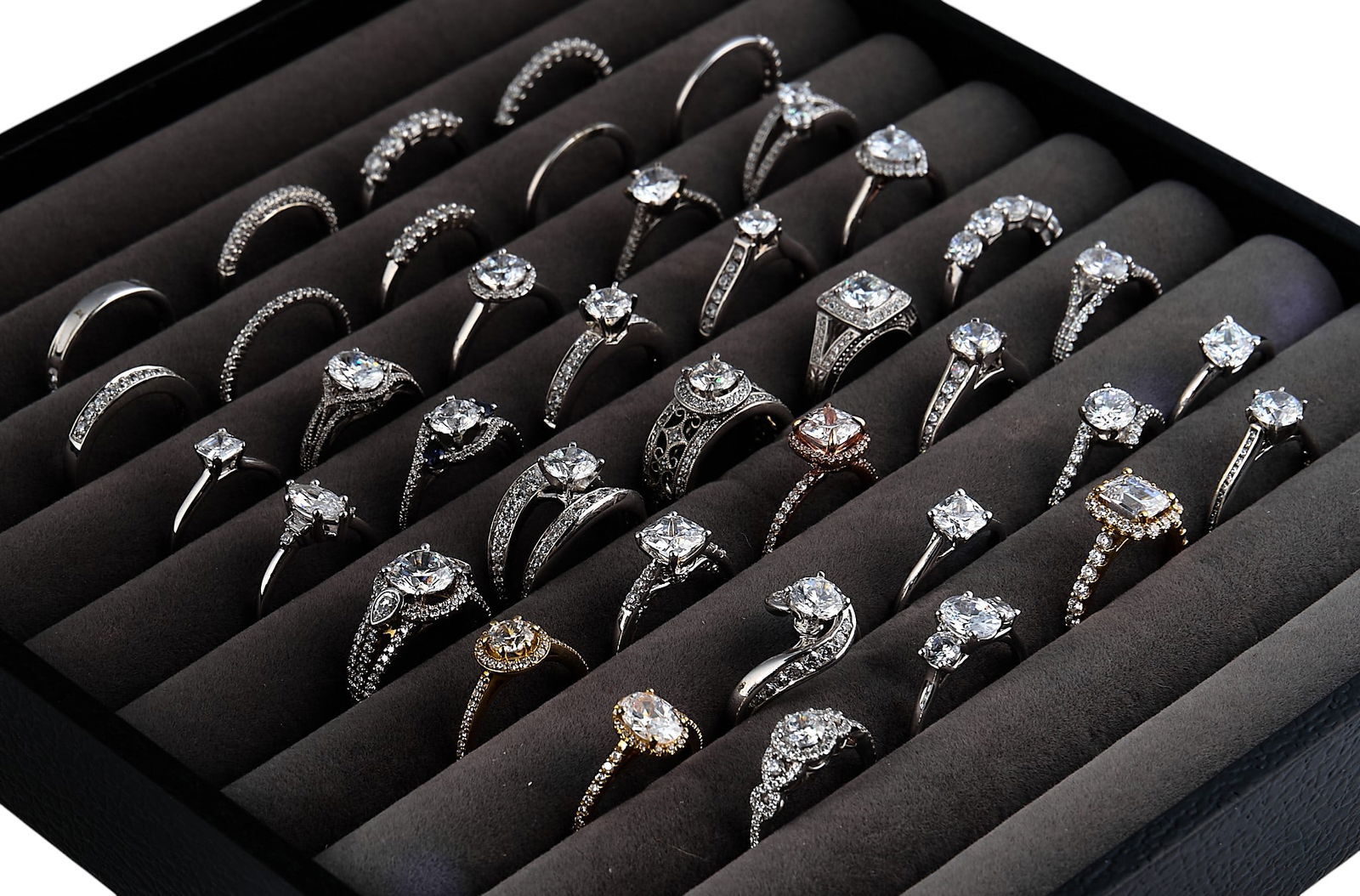 Costume Jewelry Rings: Large collection of costume jewelry rings, various sizes and stylesProvenance: Property from a North San Antonio, Texas collection