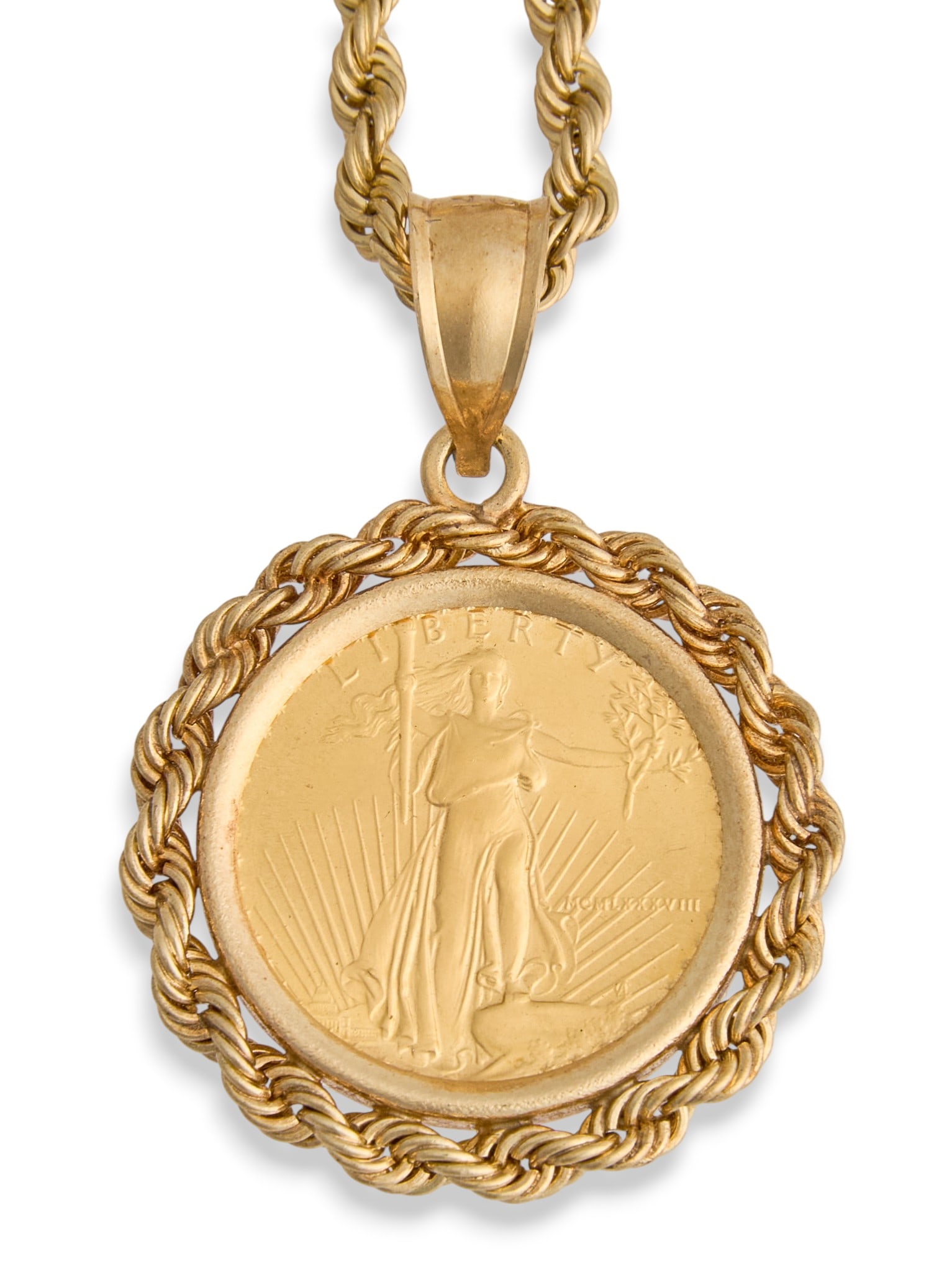 14K American Eagle Coin Pendant Necklace (1 of 4)