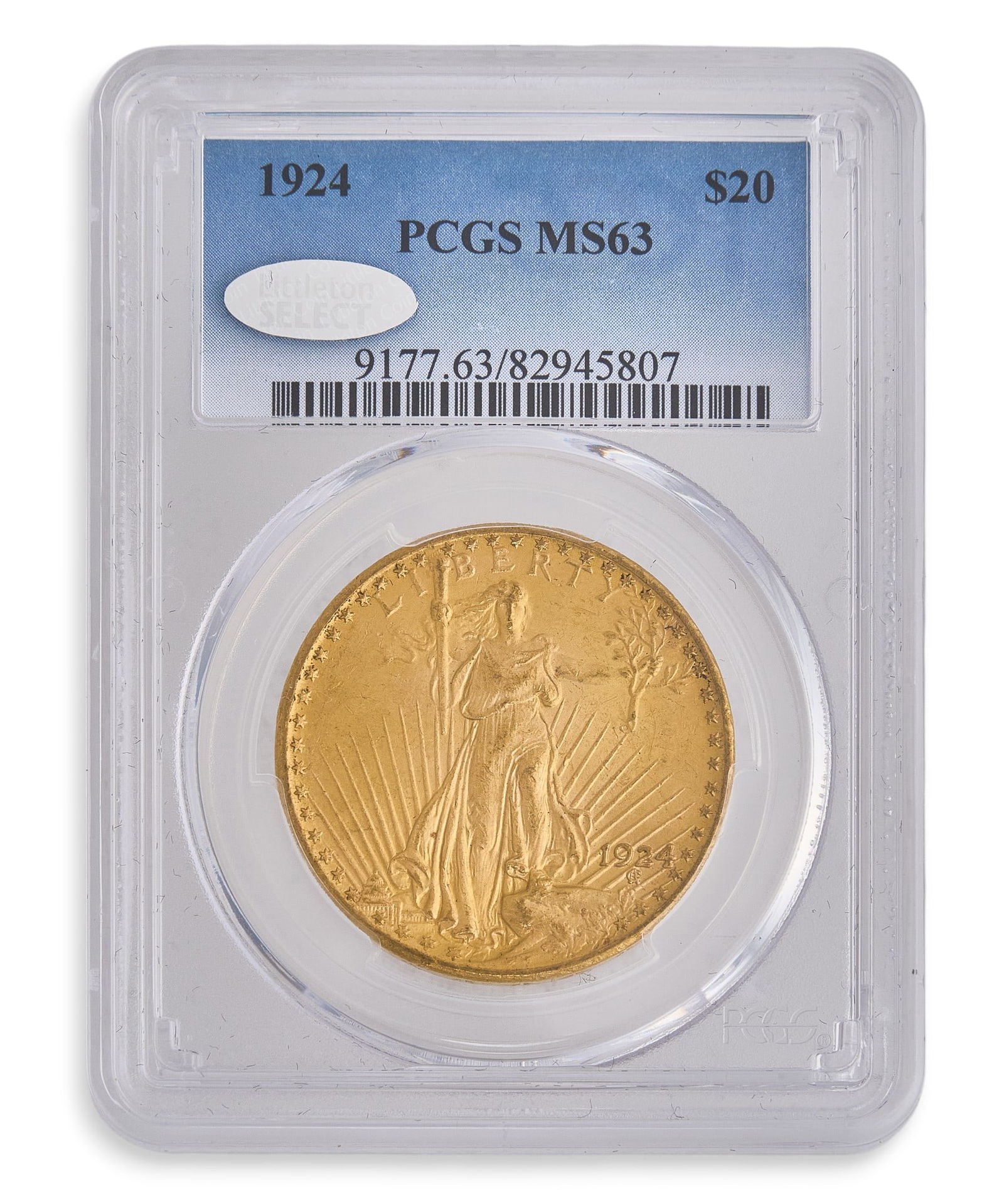 1924 MS63 $20 Saint-Gaudens Double Eagle Gold Coin (1 of 2)