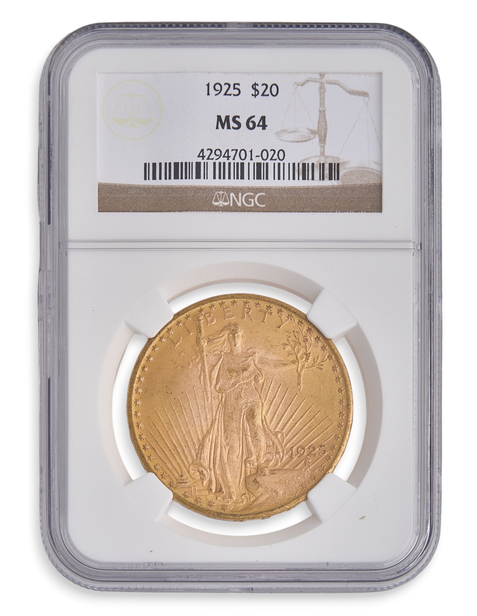 1925 MS64 $20 Saint-Gaudens Double Eagle Gold Coin (1 of 2)