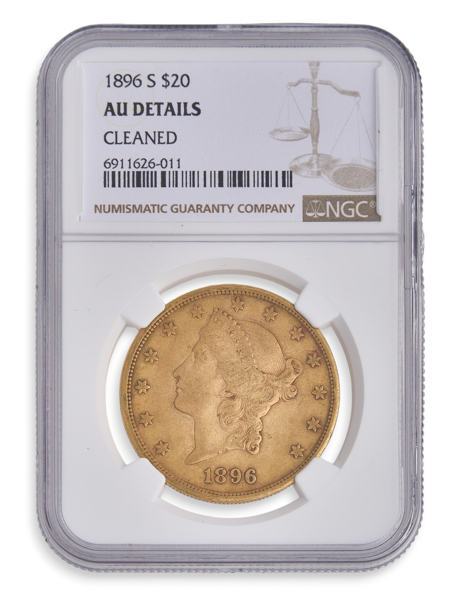 1896 $20 Liberty Head Double Eagle Gold Coin (1 of 2)