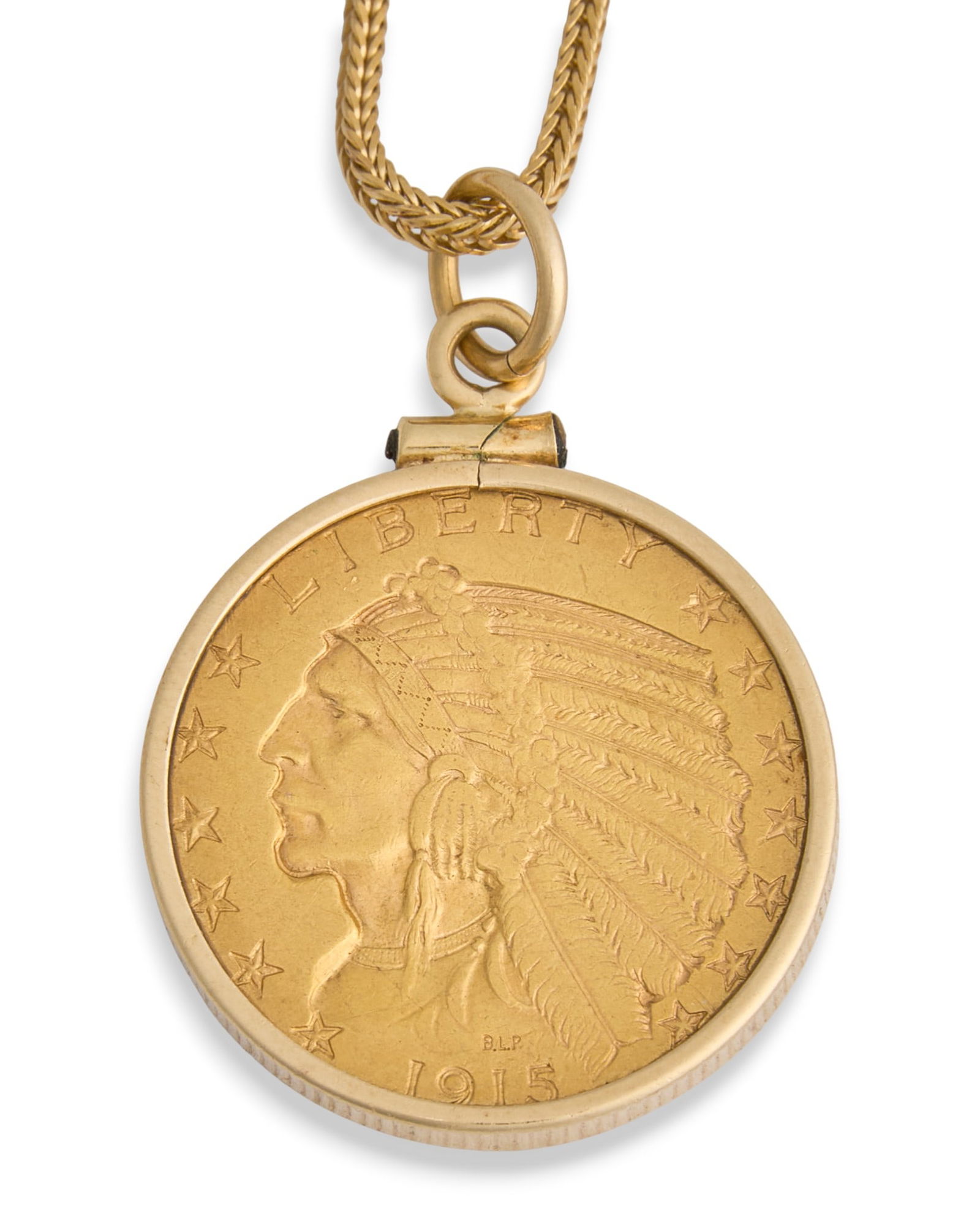 18K/14K Indian Head Gold Coin Pendant Necklace (1 of 4)