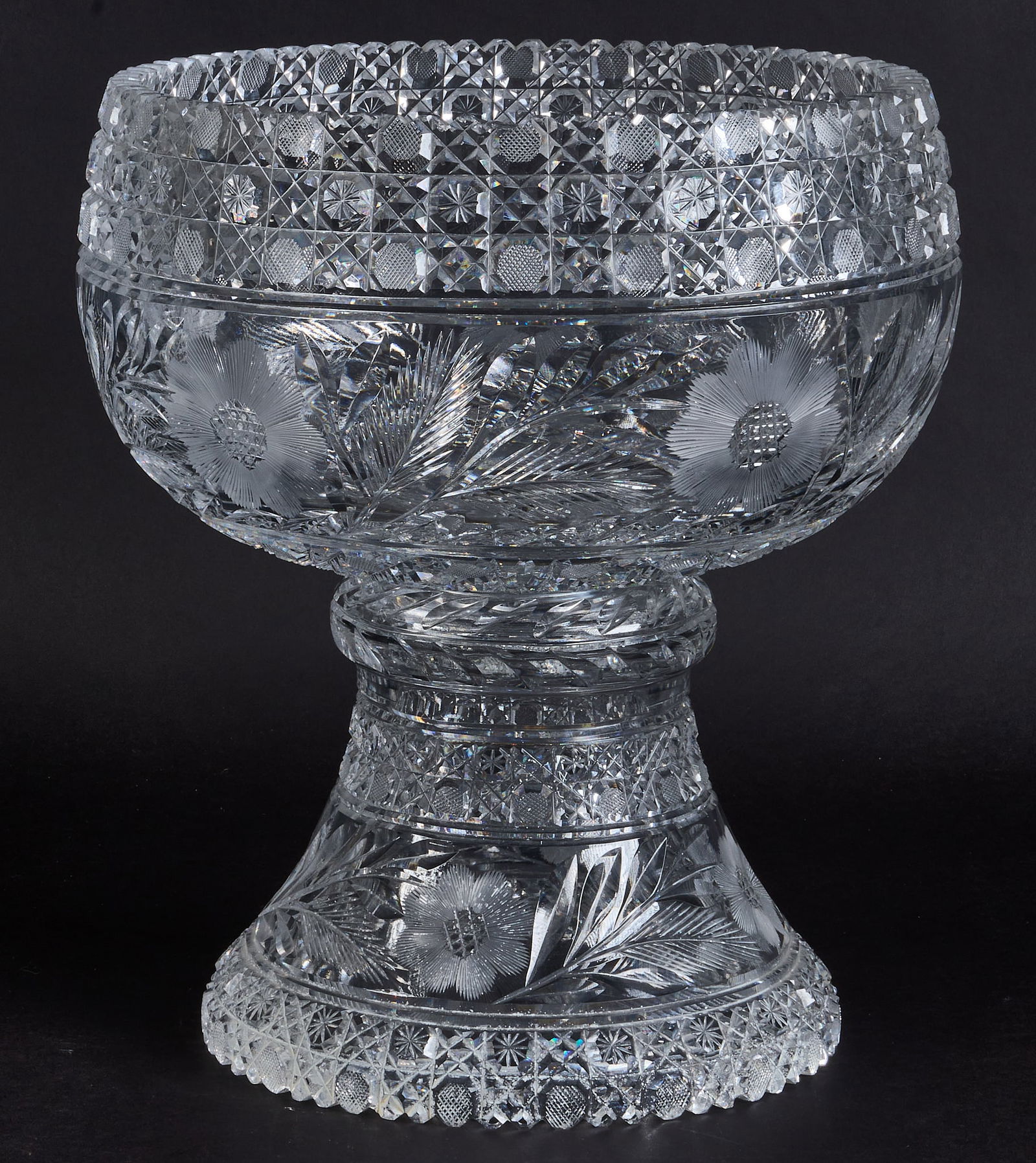 American Brilliant Cut-Glass Punch Bowl (1 of 4)