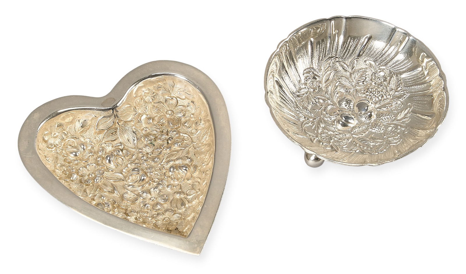 (2) Sterling Silver Repousse Small Dishes (1 of 7)