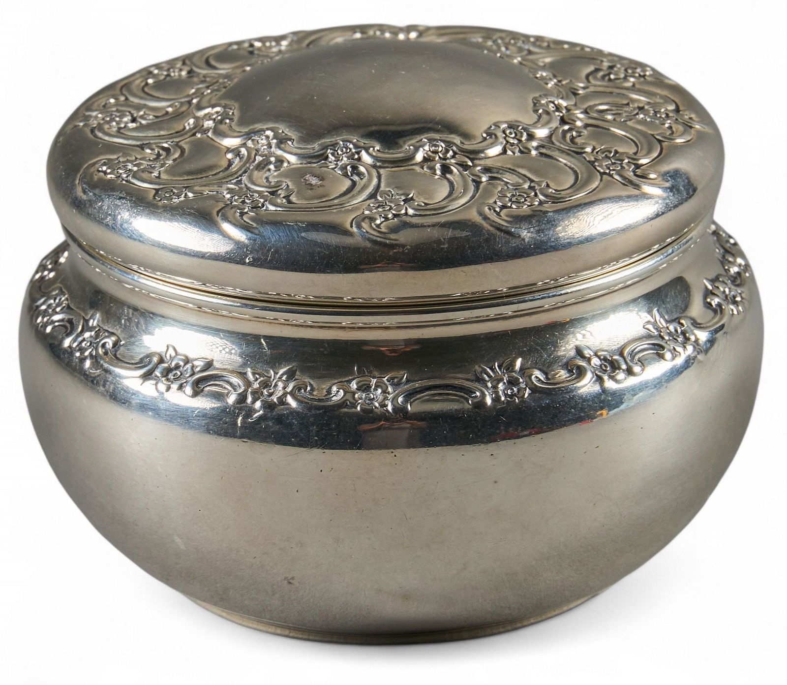Tiffany & Co. Repousse Sterling Silver Container (1 of 5)